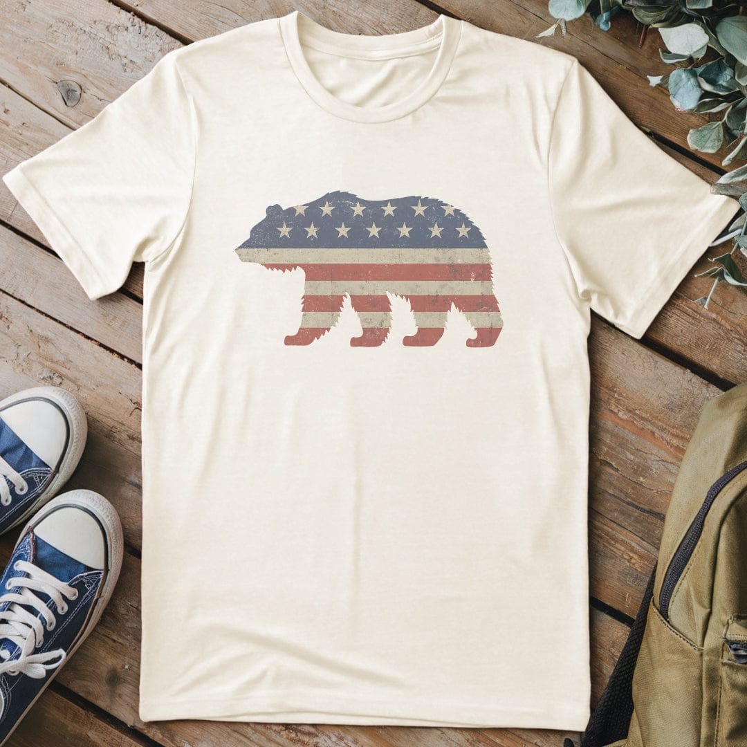 T-Shirt Natural / S USA Bear T-Shirt