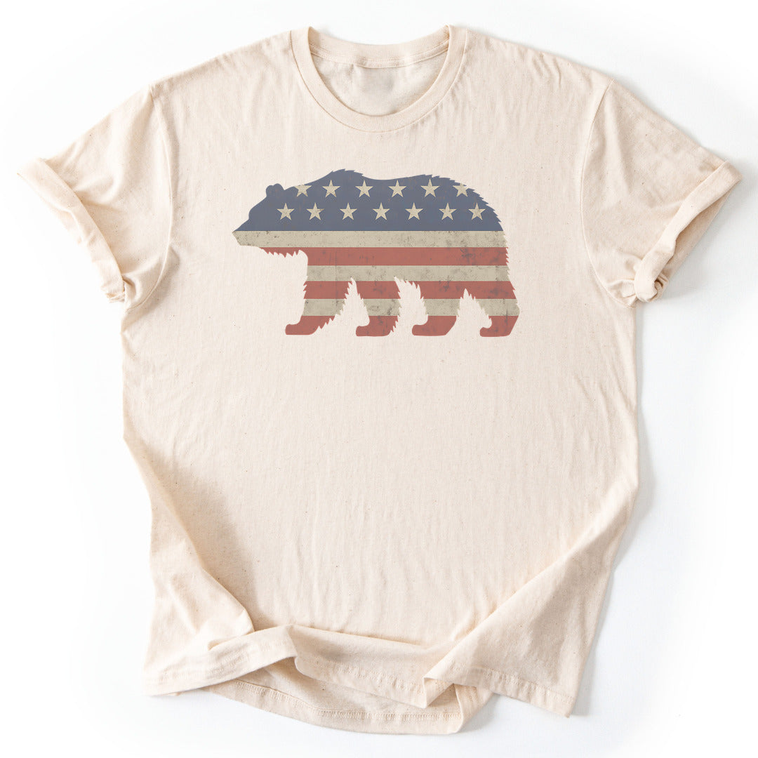 T-Shirt Natural / S USA Bear T-Shirt