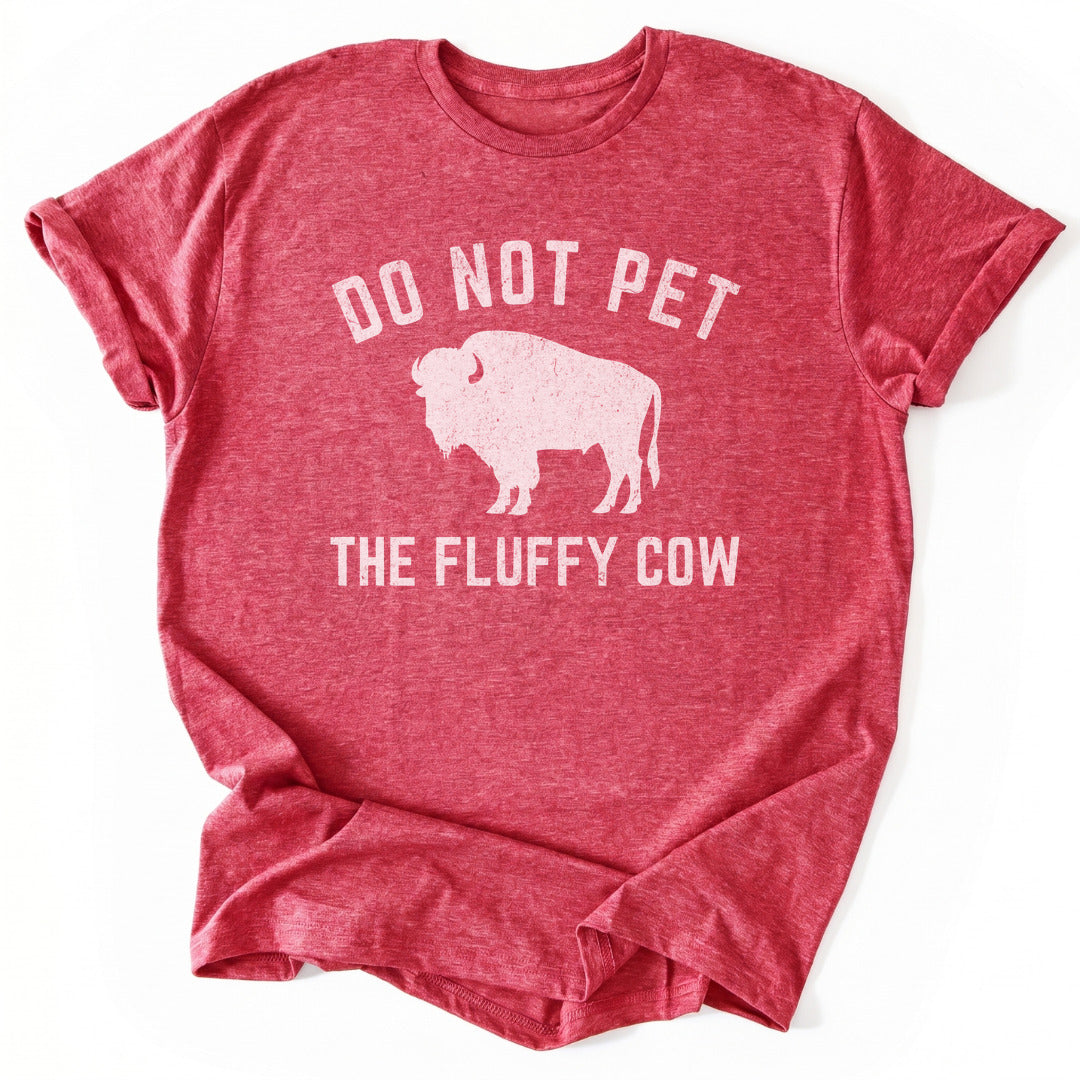 T-Shirt Heather Red / S Fluffy Cow T-Shirt