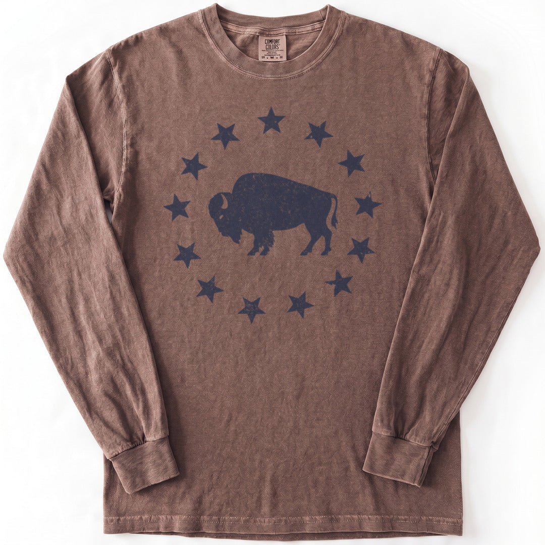 American Plains Premium LS - Comfort Colors garment-dyed long sleeve in Espresso from Summit Soul