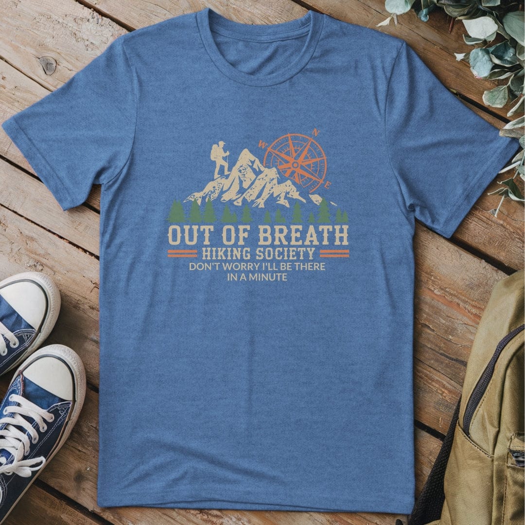 T-Shirt Heather Indigo / S Out Of Breath Hiking Funny T-Shirt