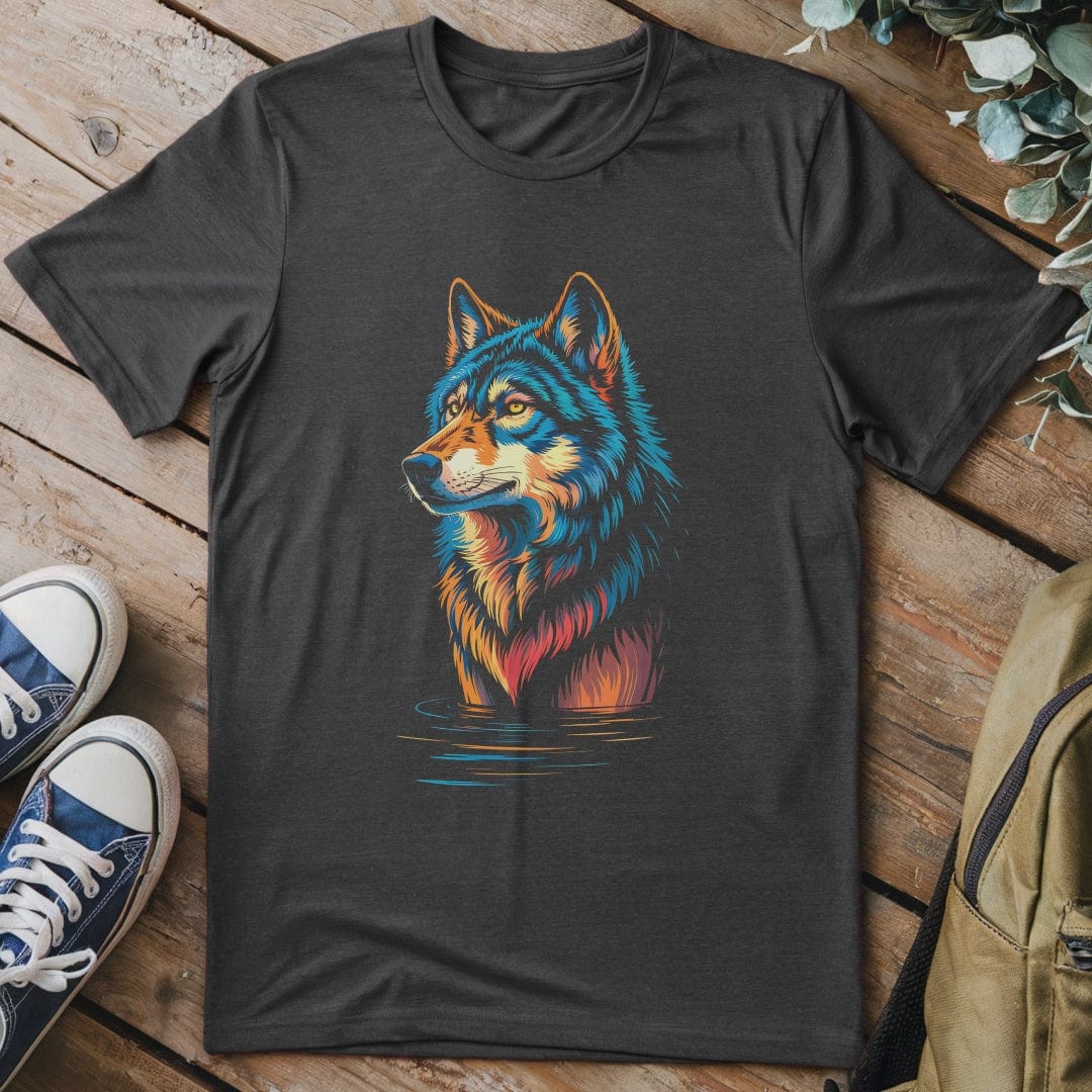 T-Shirt Dark Heather / S Fire and Ice Wolf T-Shirt