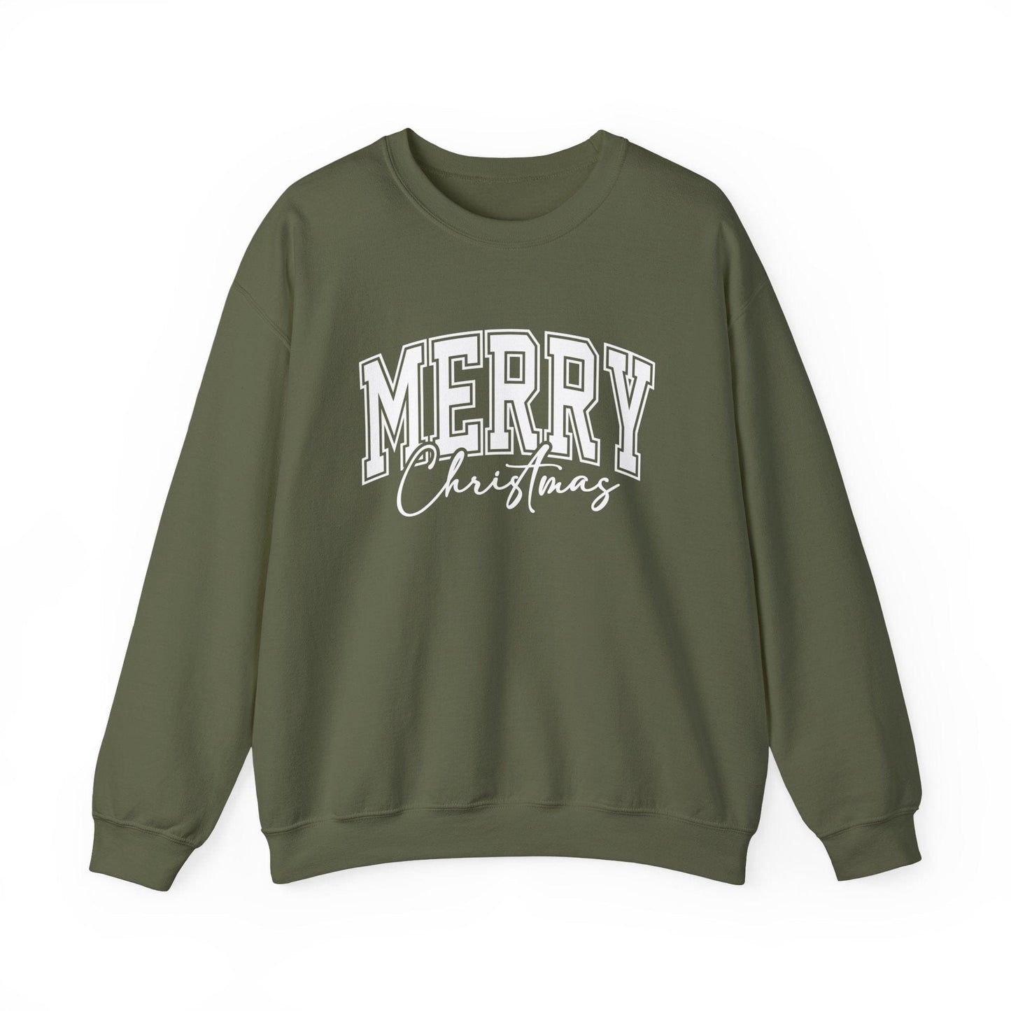 Sweatshirt Military Green / S Merry Vibes Christmas Sweatshirt