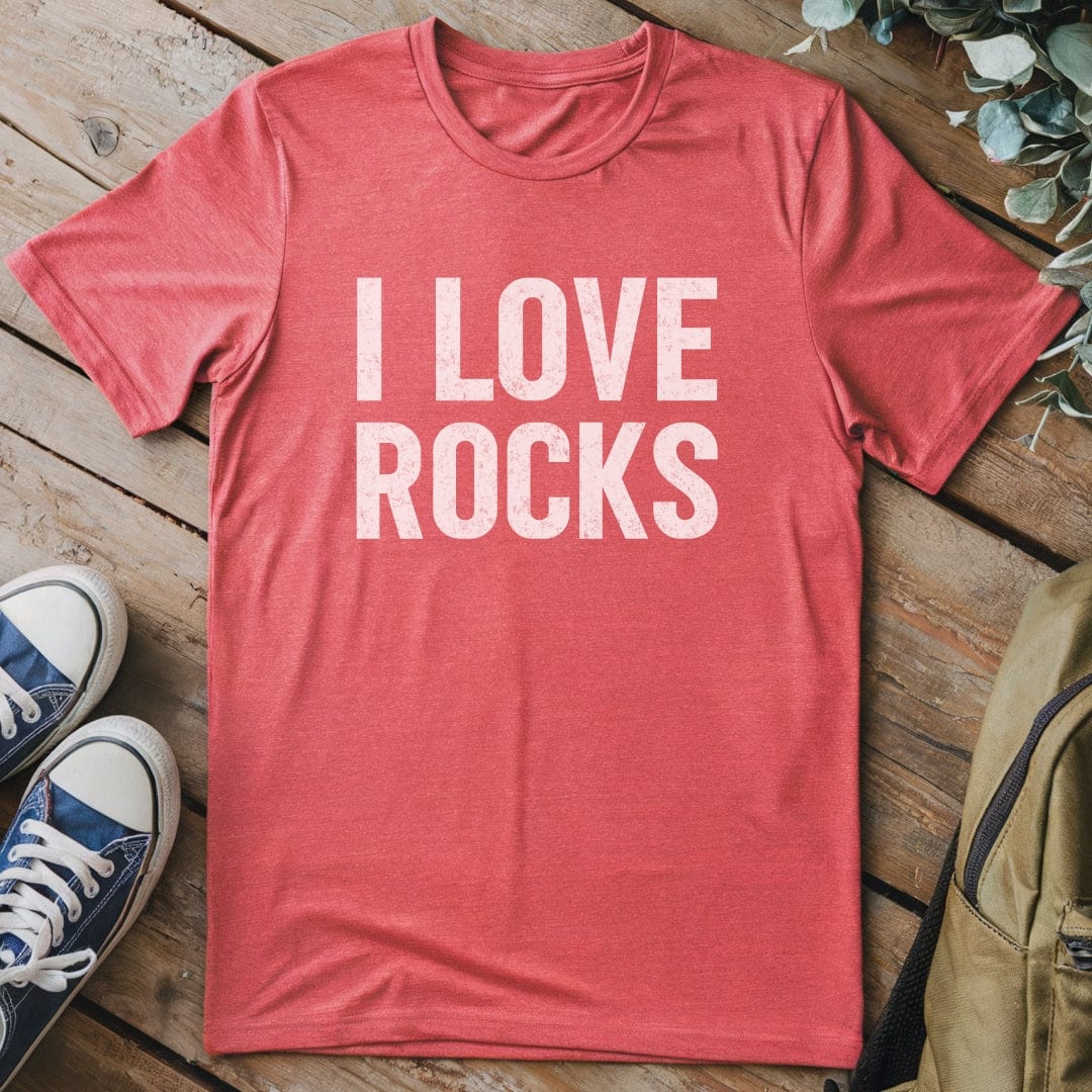 T-Shirt Heather Red / S I LOVE Rocks T-Shirt