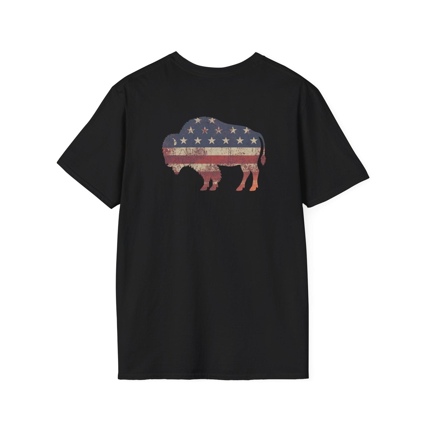 T-Shirt Black / S American Bison (Back Print)