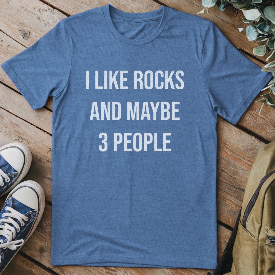 T-Shirt Heather Indigo / S Rocks And 3 People T-Shirt
