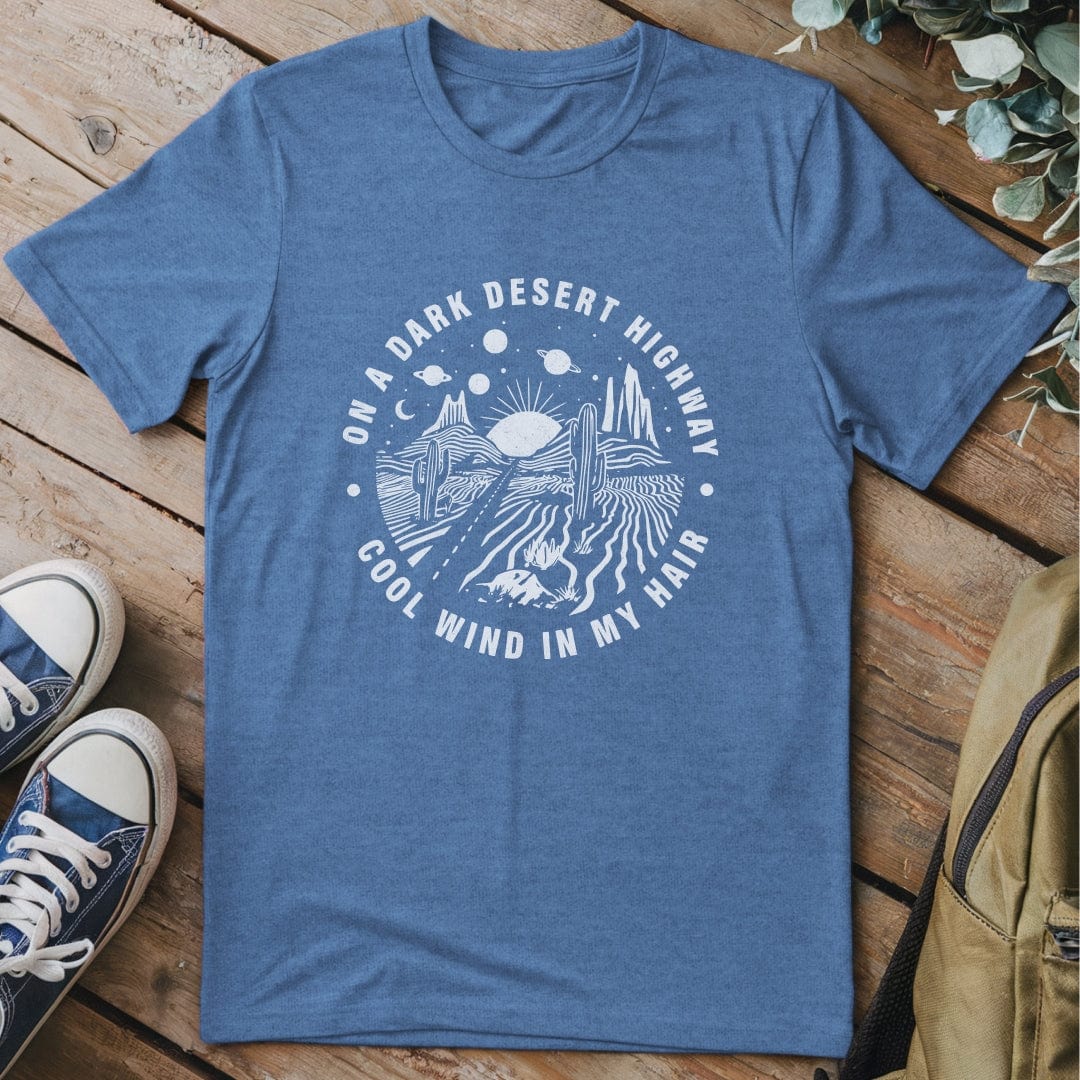 T-Shirt Heather Indigo / S Dark Desert Highway T-Shirt