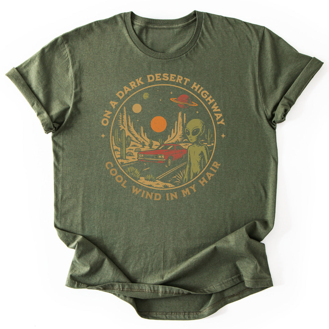 T-Shirt Military Green / S Alien Desert Highway T-Shirt