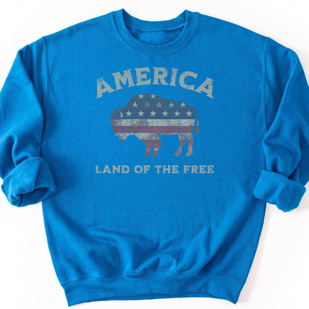 Land Of The Free Sweatshirt - Sapphire