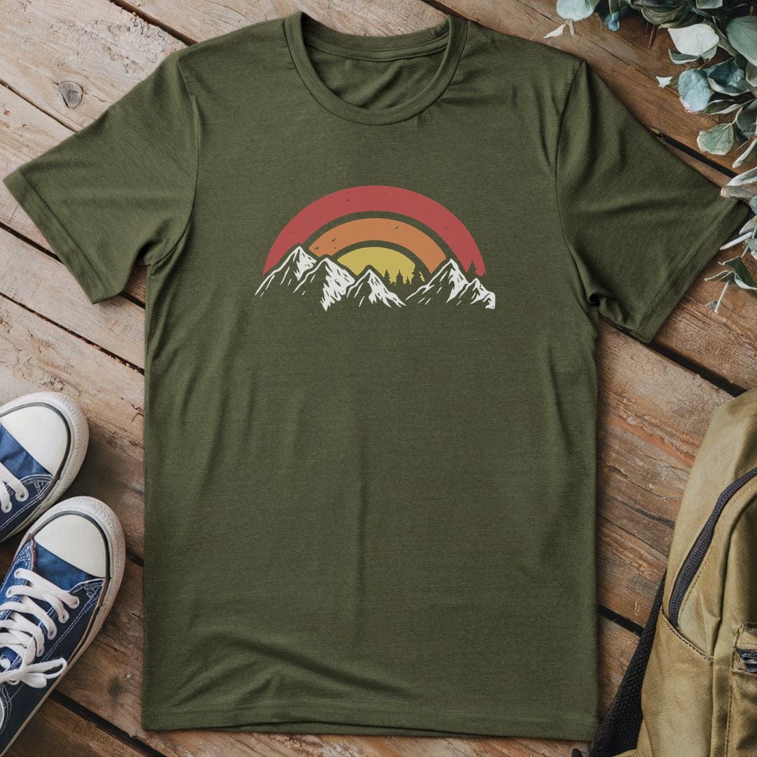 T-Shirt Military Green / S Mountain Sunset T-Shirt