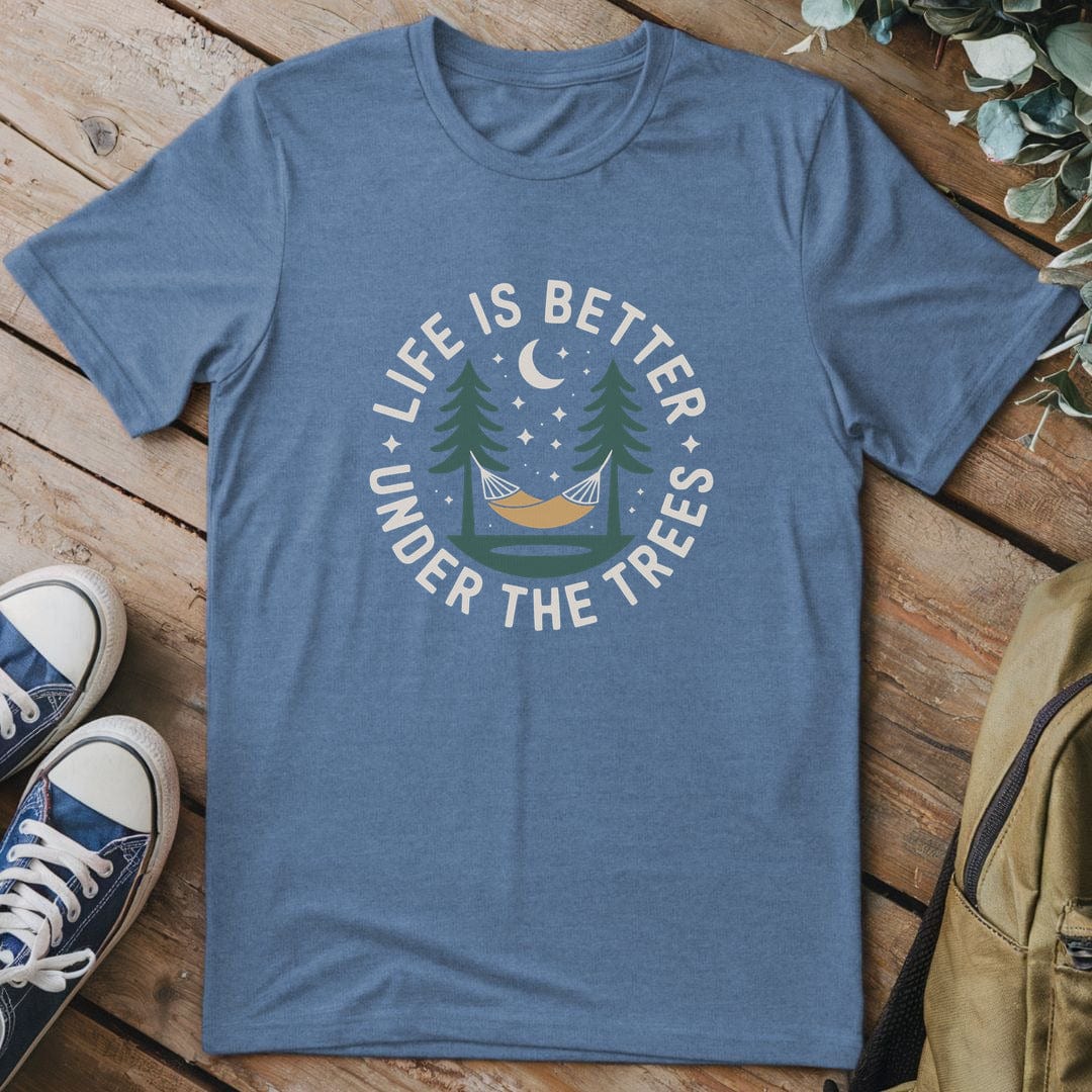 T-Shirt Heather Indigo / S Life Is Better Under Trees T-Shirt