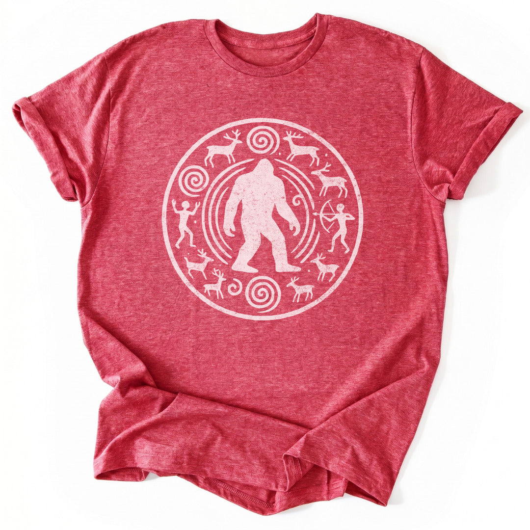 T-Shirt Heather Red / S Bigfoot Carving T-Shirt