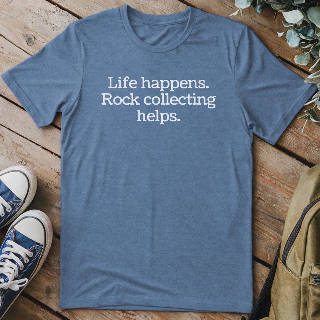 T-Shirt Heather Indigo / S Rock Collecting Helps T-Shirt