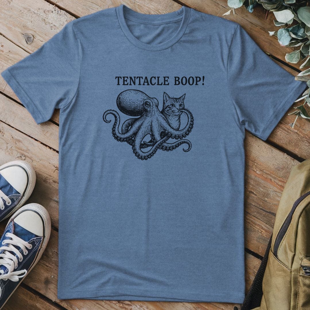 T-Shirt Heather Indigo / S Tentacle Boop Funny T-Shirt