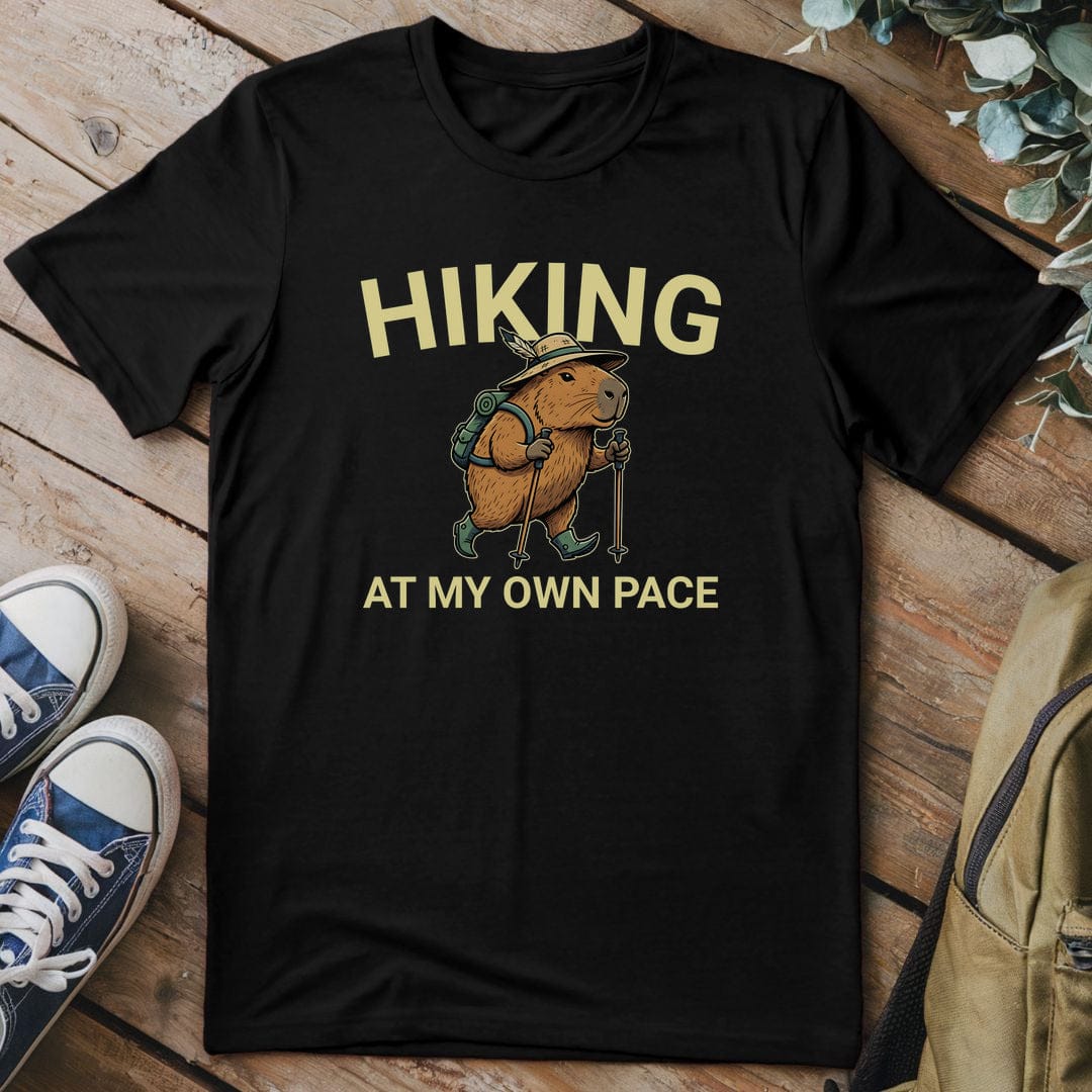 T-Shirt Black / S Hiking Capybara T-Shirt
