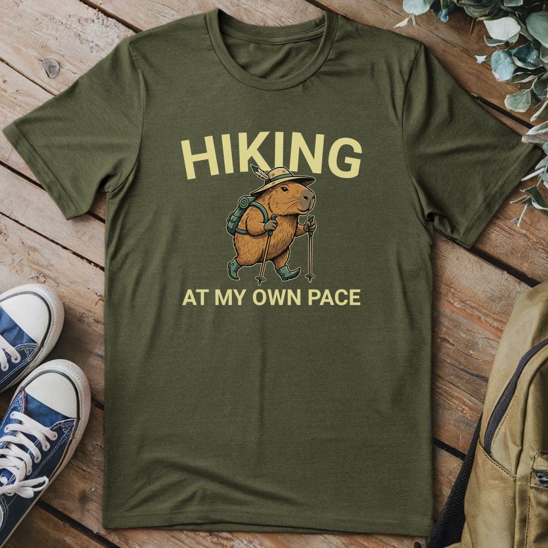T-Shirt Military Green / S Hiking Capybara T-Shirt