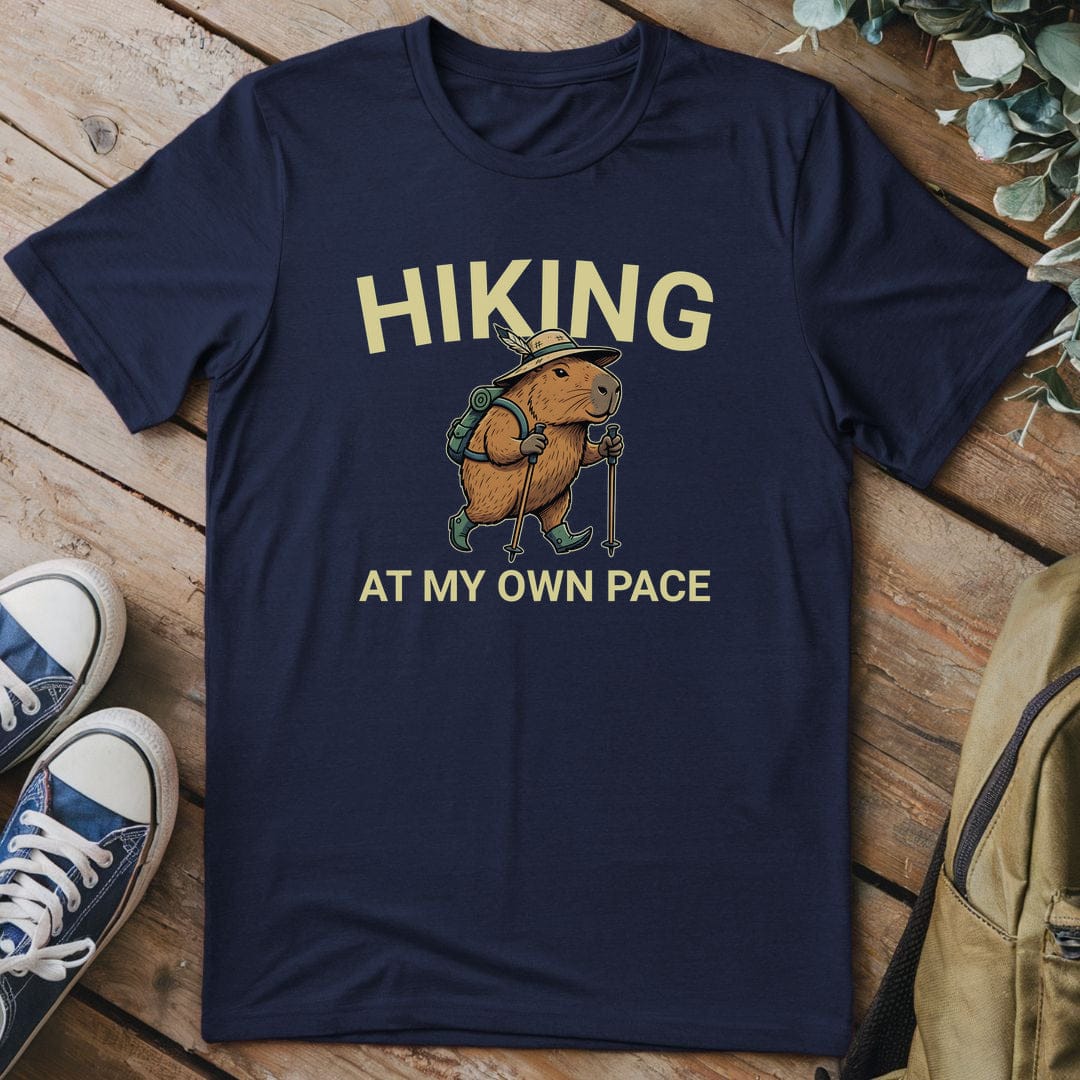 T-Shirt Navy / S Hiking Capybara T-Shirt