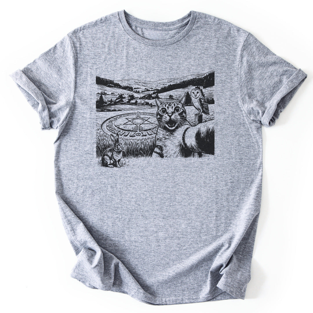 T-Shirt Sport Grey / S Cat Alien Selfie T-Shirt