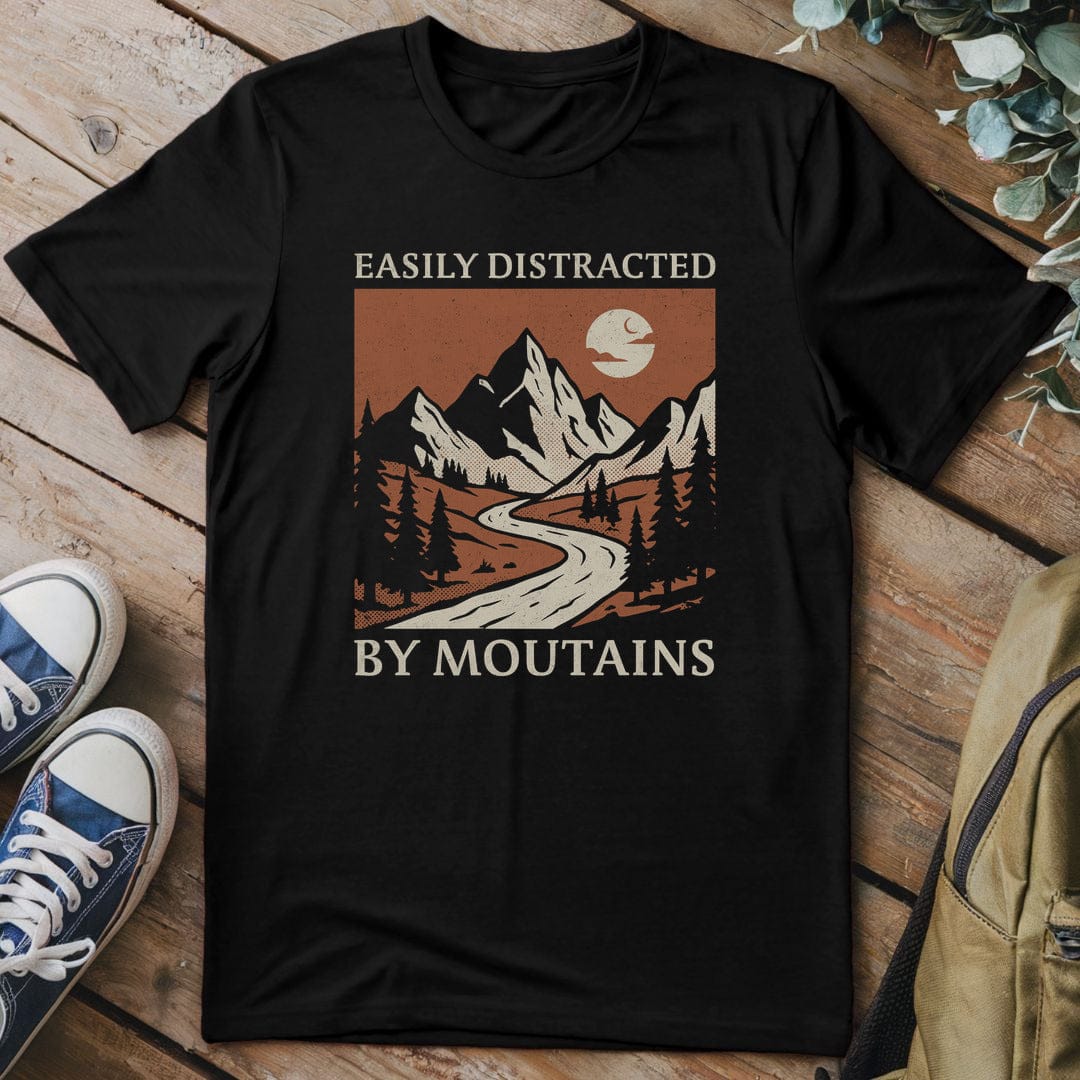 T-Shirt Black / S Distracted By Mountains T-Shirt