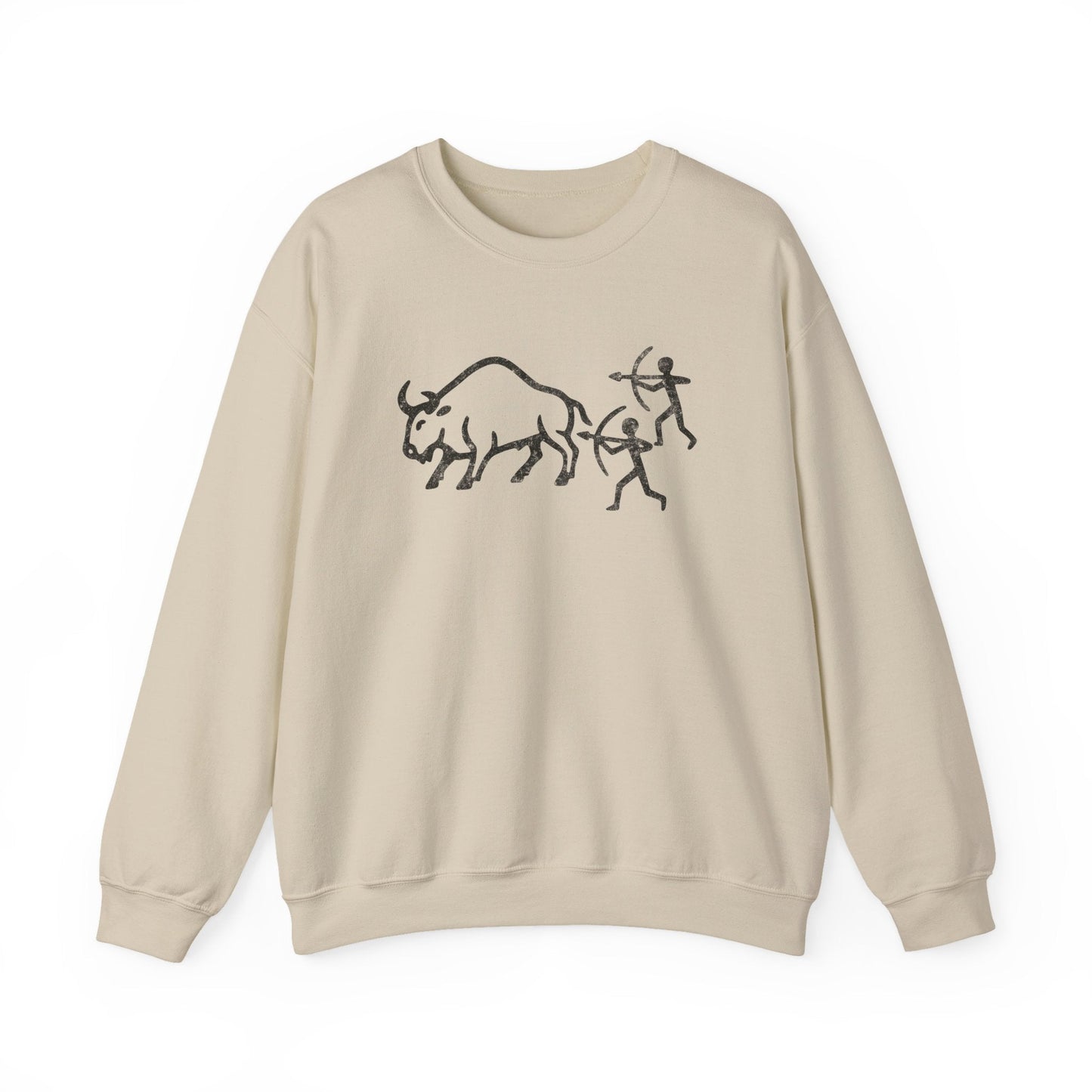 Sweatshirt Sand / S Bison Hunt Carving Sweatshirt