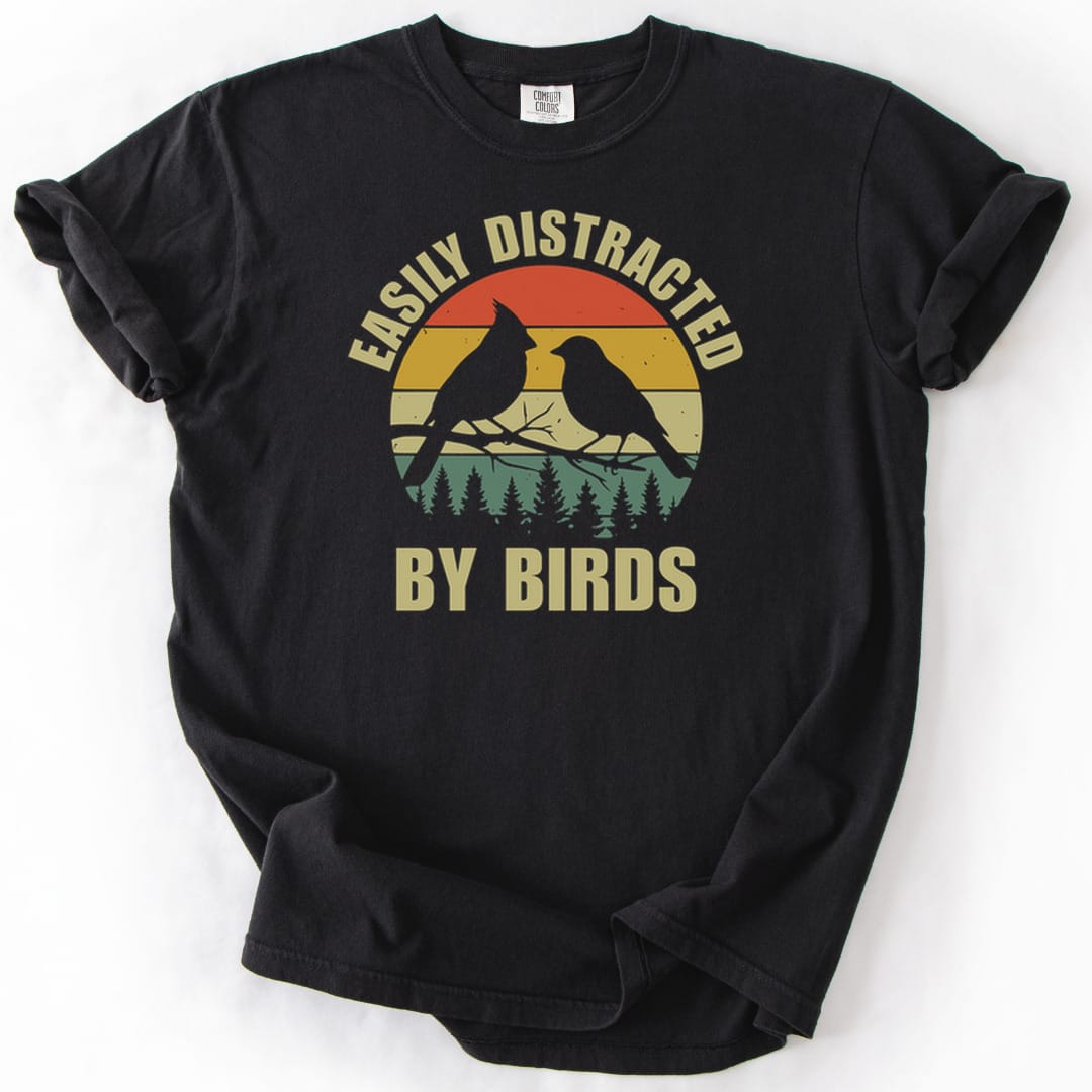 T-Shirt Black / S Birds Are Distracting Premium