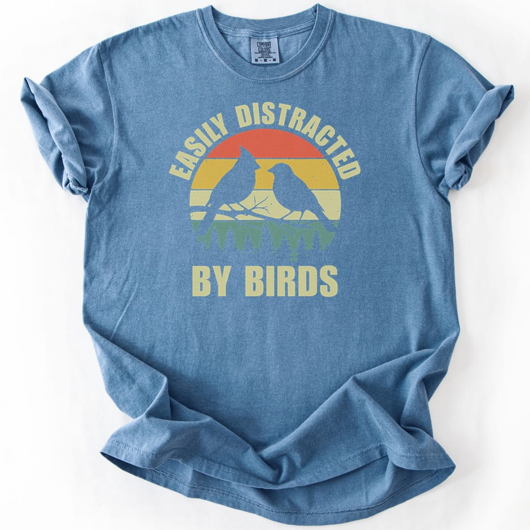 T-Shirt Blue Jean / S Birds Are Distracting Premium