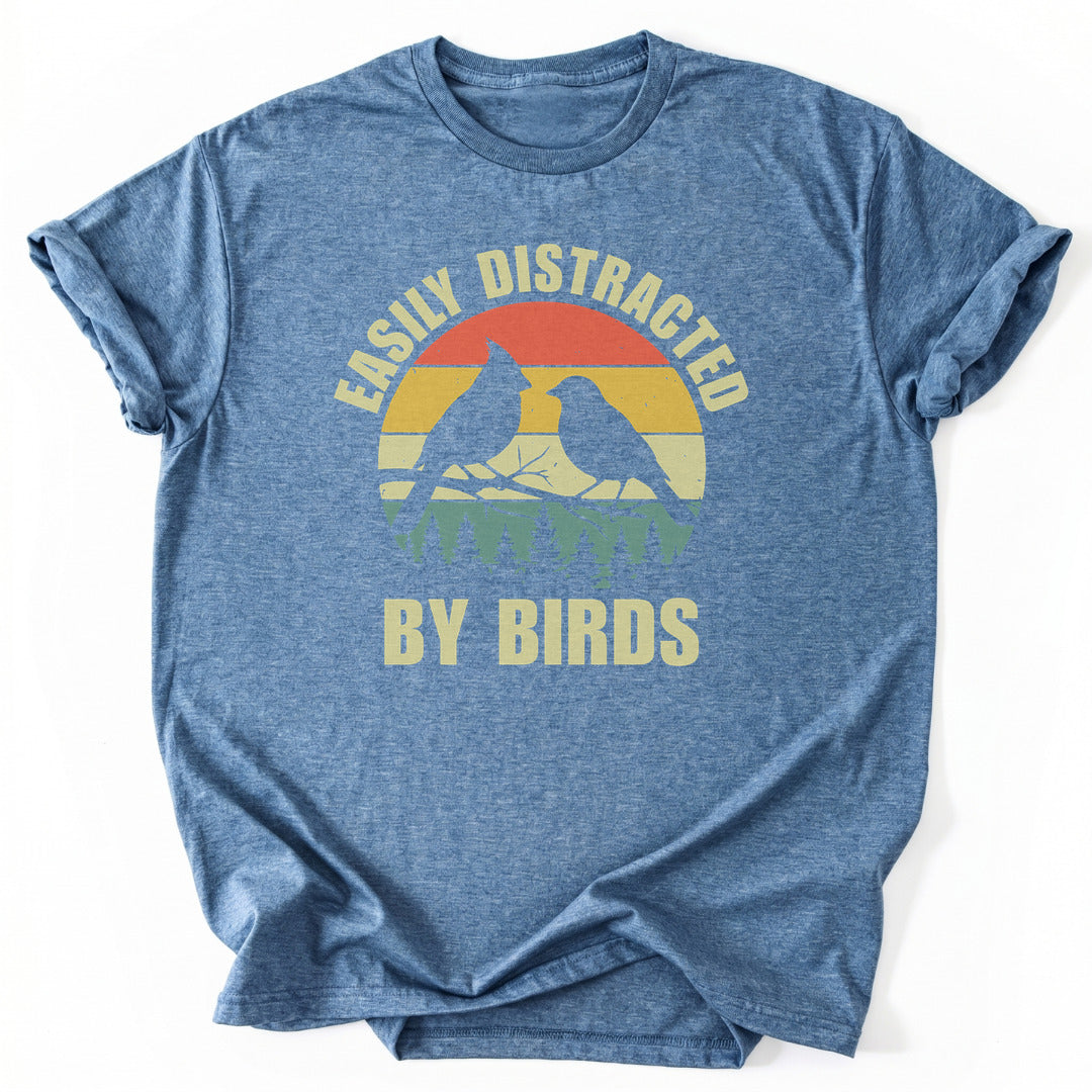 T-Shirt Heather Indigo / S Birds Are Distracting T-Shirt