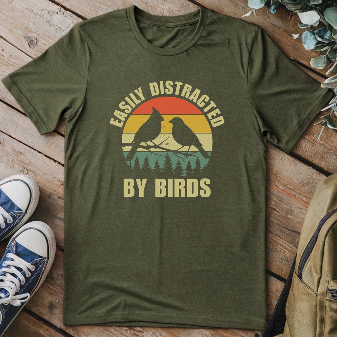 T-Shirt Military Green / S Birds Are Distracting T-Shirt