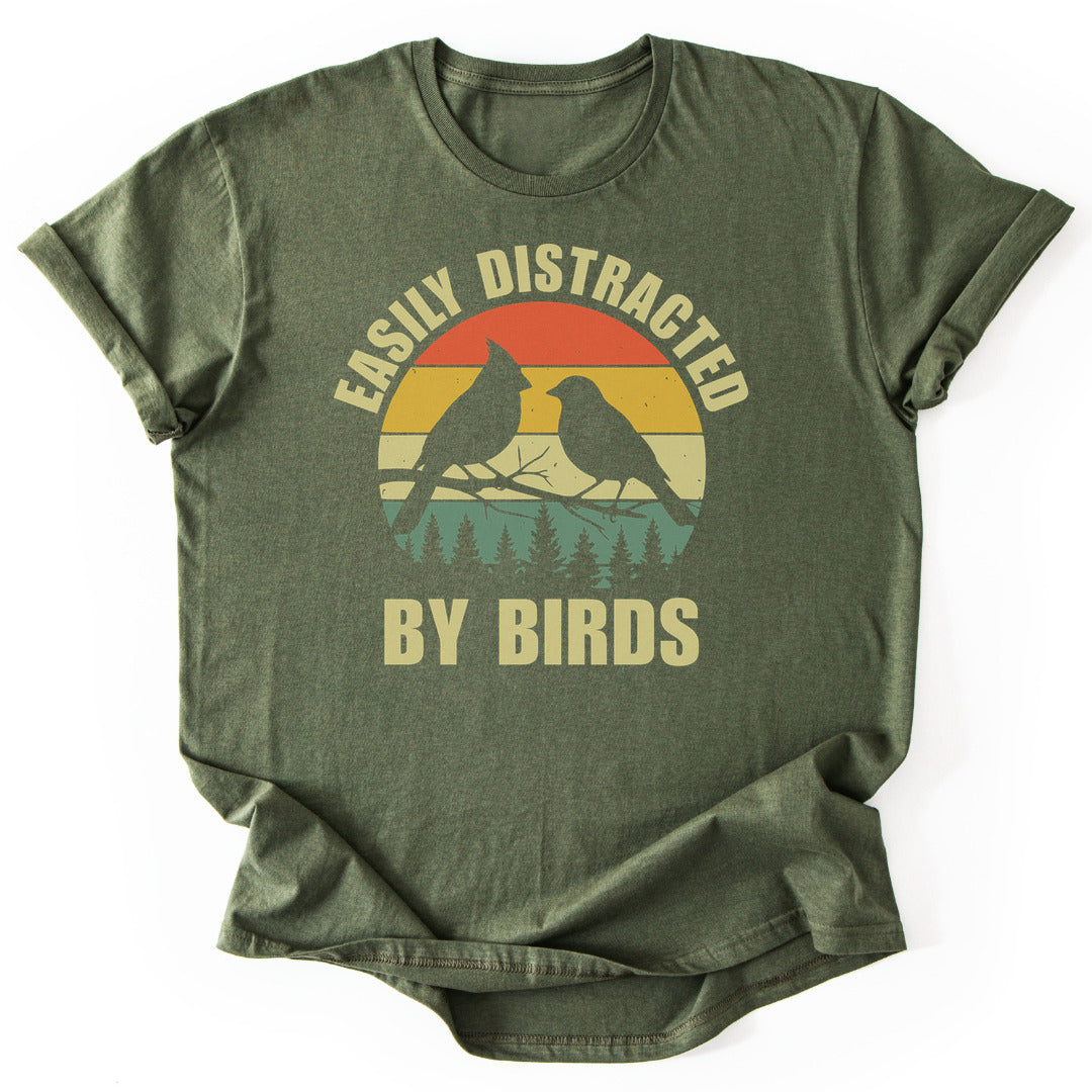 T-Shirt Military Green / S Birds Are Distracting T-Shirt