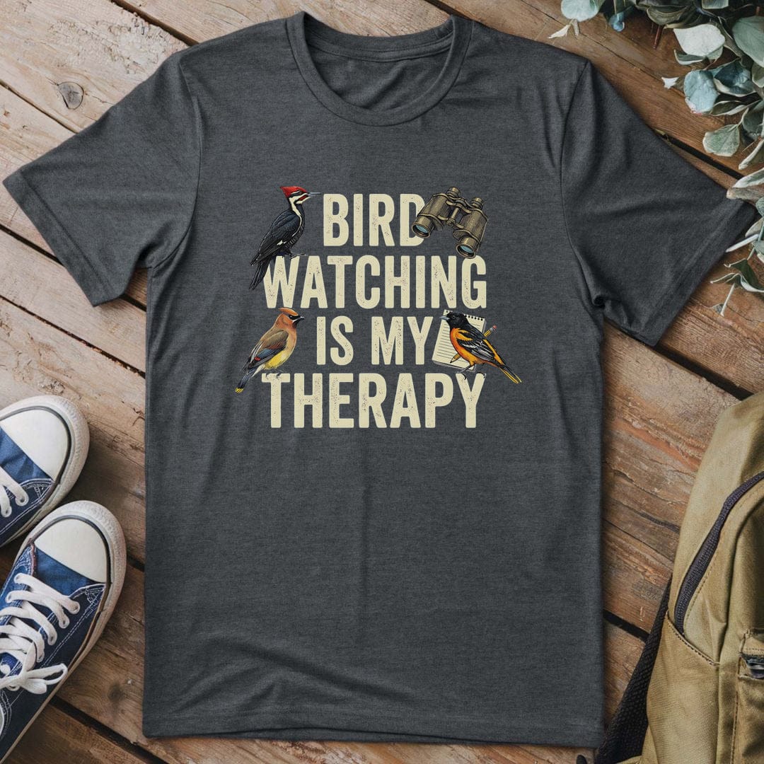 T-Shirt Dark Heather / S Bird Watching Therapy T-Shirt