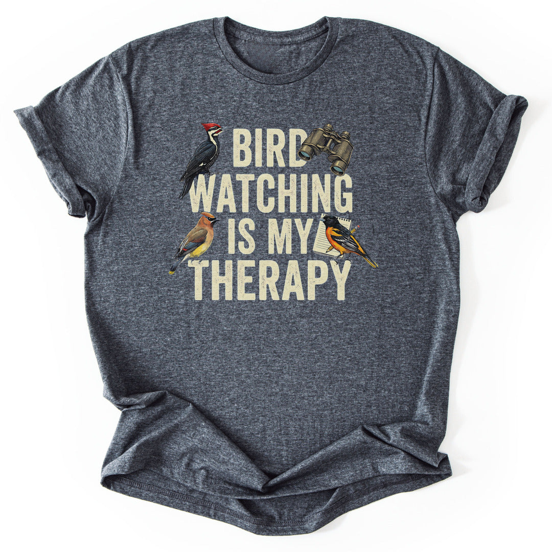 T-Shirt Dark Heather / S Bird Watching Therapy T-Shirt