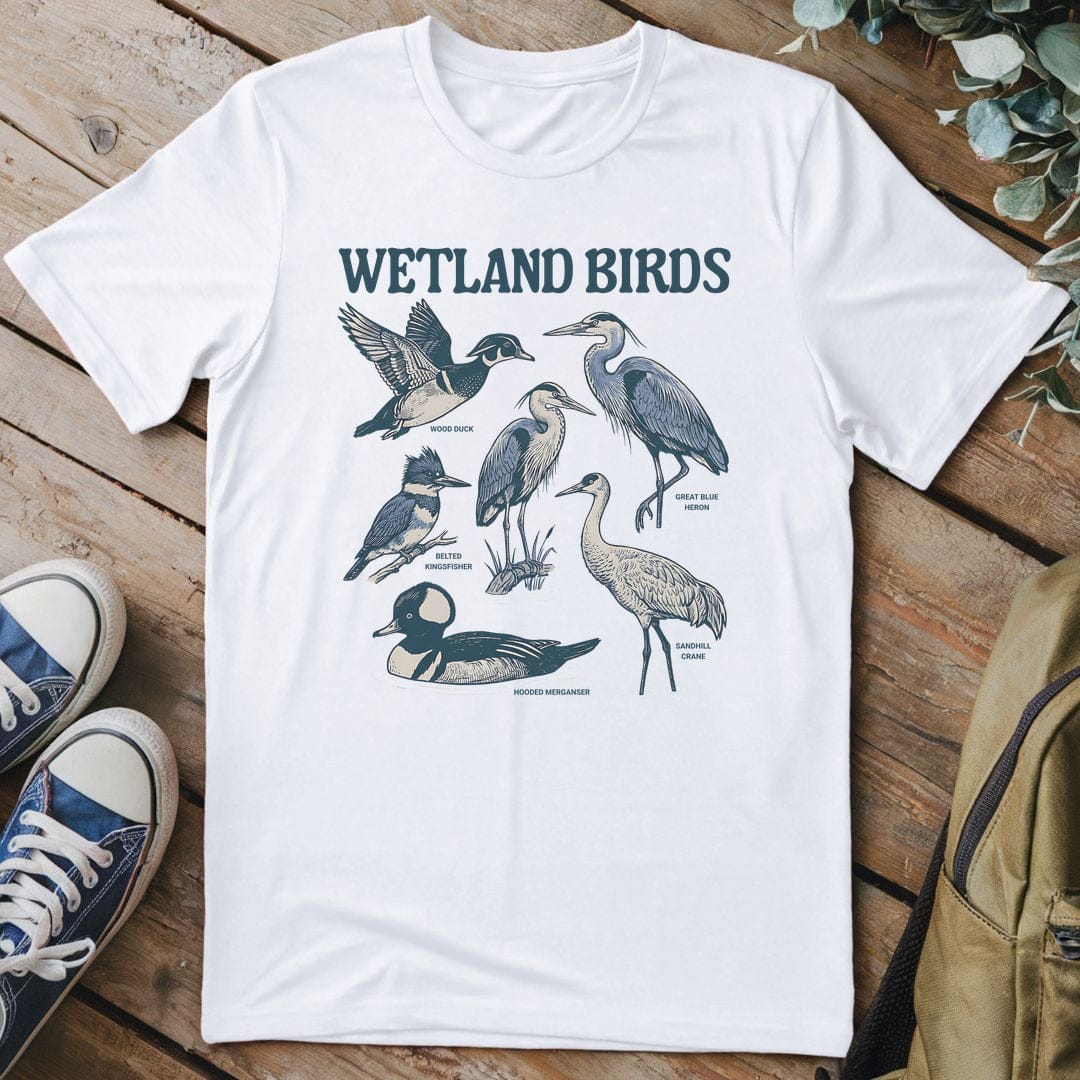 T-Shirt White / S Wetland Birds T-Shirt