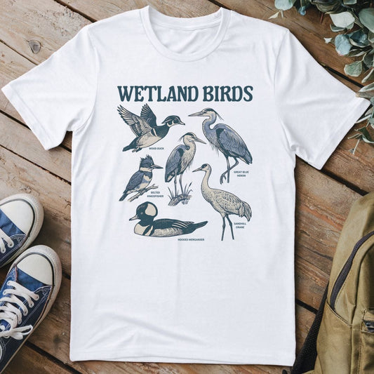 T-Shirt White / S Wetland Birds T-Shirt