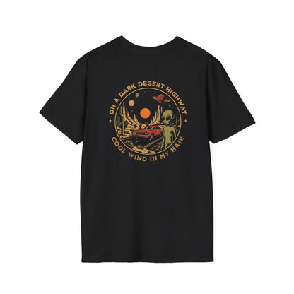T-Shirt Black / S Alien Desert Highway (Back Print)