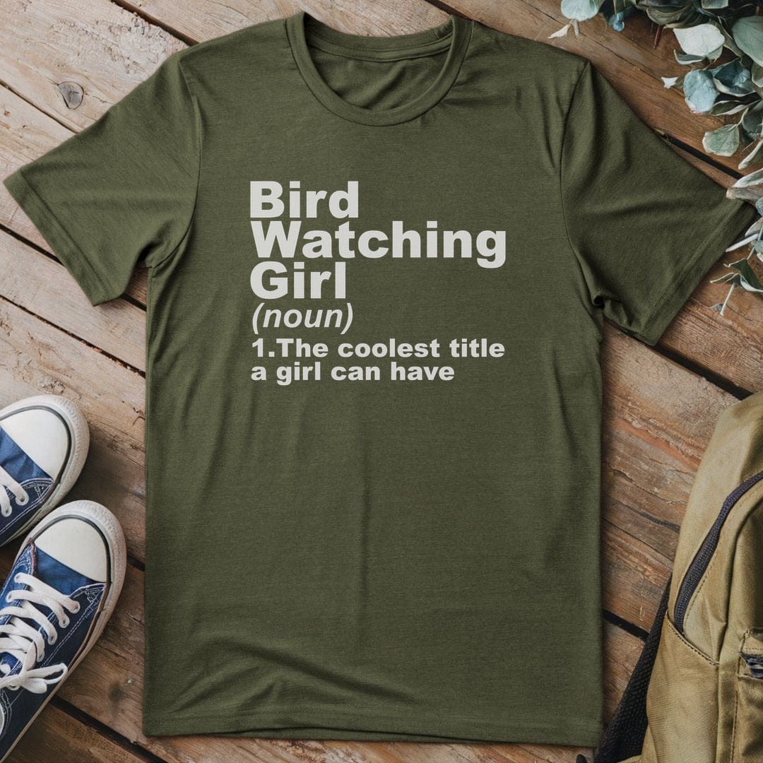 T-Shirt Military Green / S Bird Watching Girl