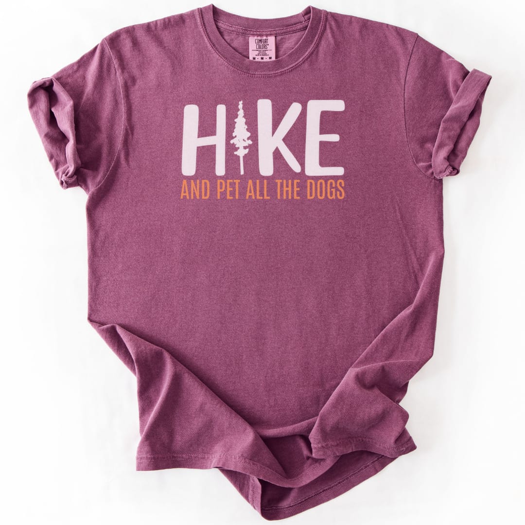 T-Shirt Berry / S Hike And Pet All The Dogs Premium