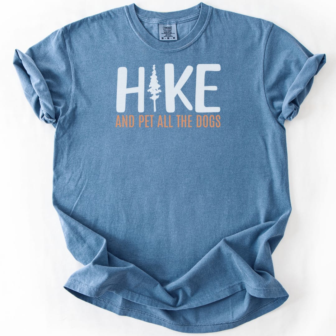 T-Shirt Blue Jean / S Hike And Pet All The Dogs Premium