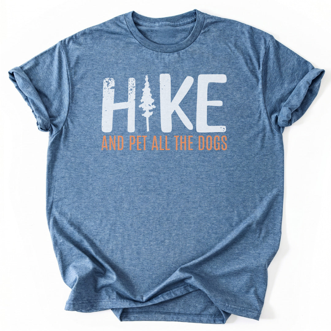 T-Shirt Heather Indigo / S Hike And Pet All The Dogs