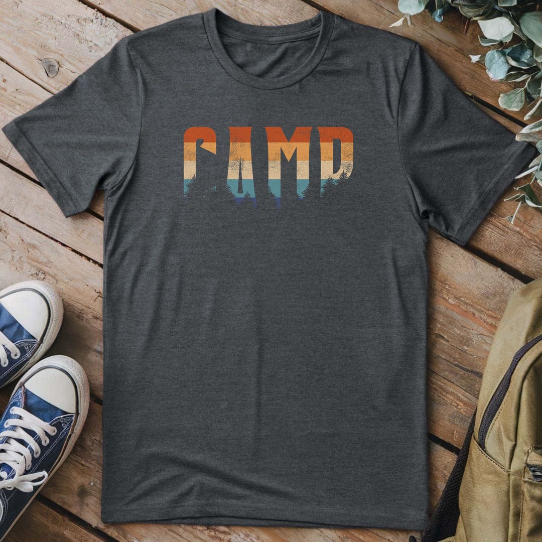 T-Shirt Dark Heather / S Sunset Campfire Escape