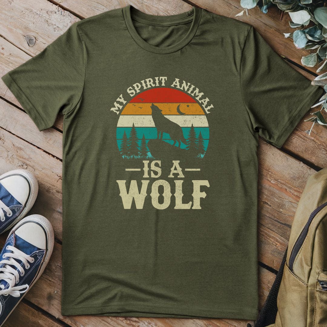 T-Shirt Military Green / S Spirit Animal Wolf