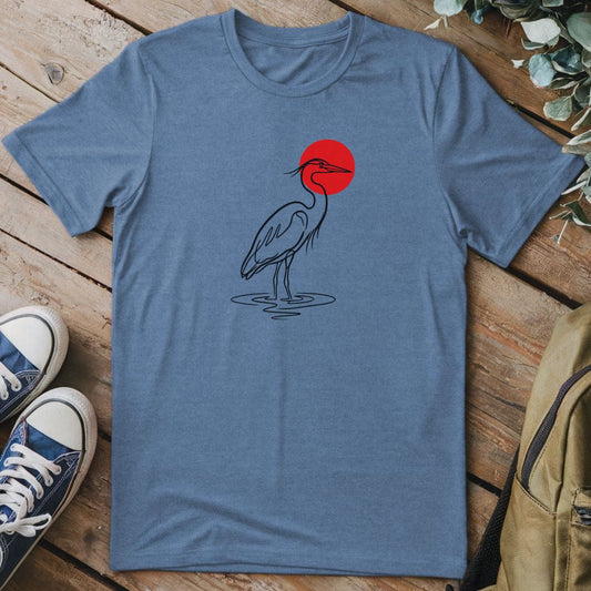 T-Shirt Heather Indigo / S Crimson Heron Solitude