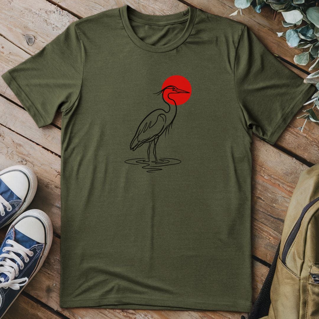 T-Shirt Military Green / S Crimson Heron Solitude
