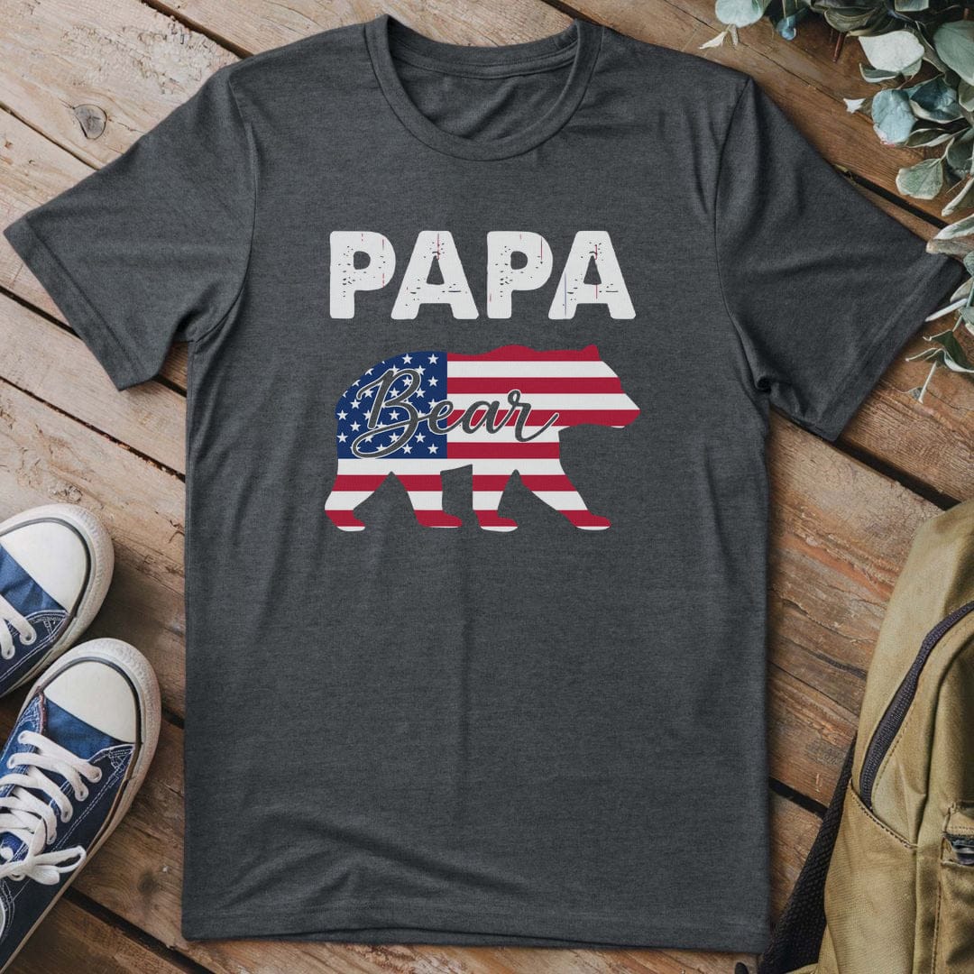 T-Shirt Dark Heather / S Patriotic Papa Roar