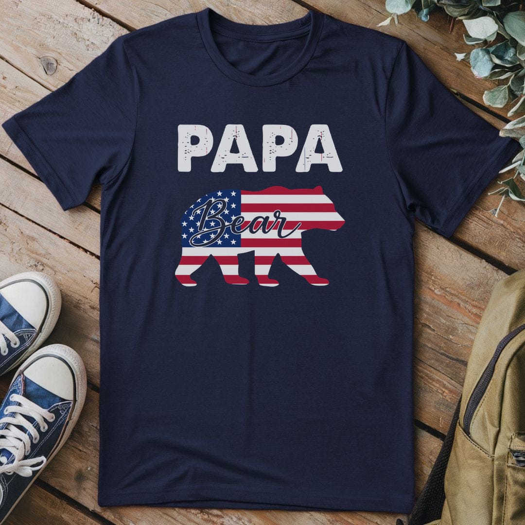 T-Shirt Navy / S Patriotic Papa Roar