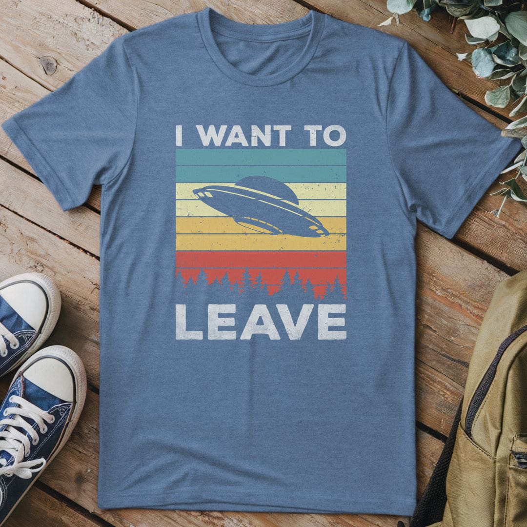 T-Shirt Heather Indigo / S I Want To Leave