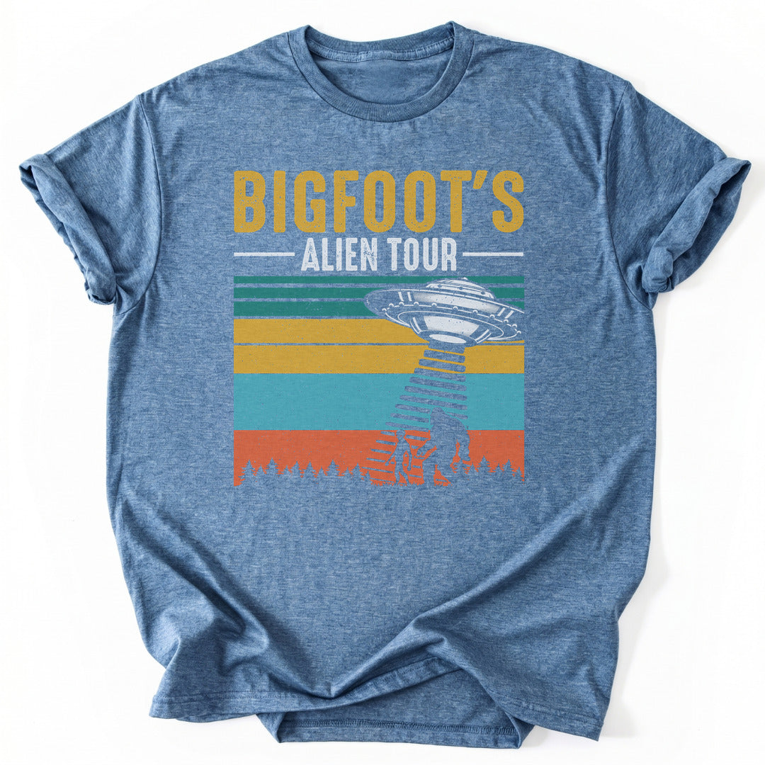 T-Shirt Heather Indigo / S Bigfoot Alien Tour