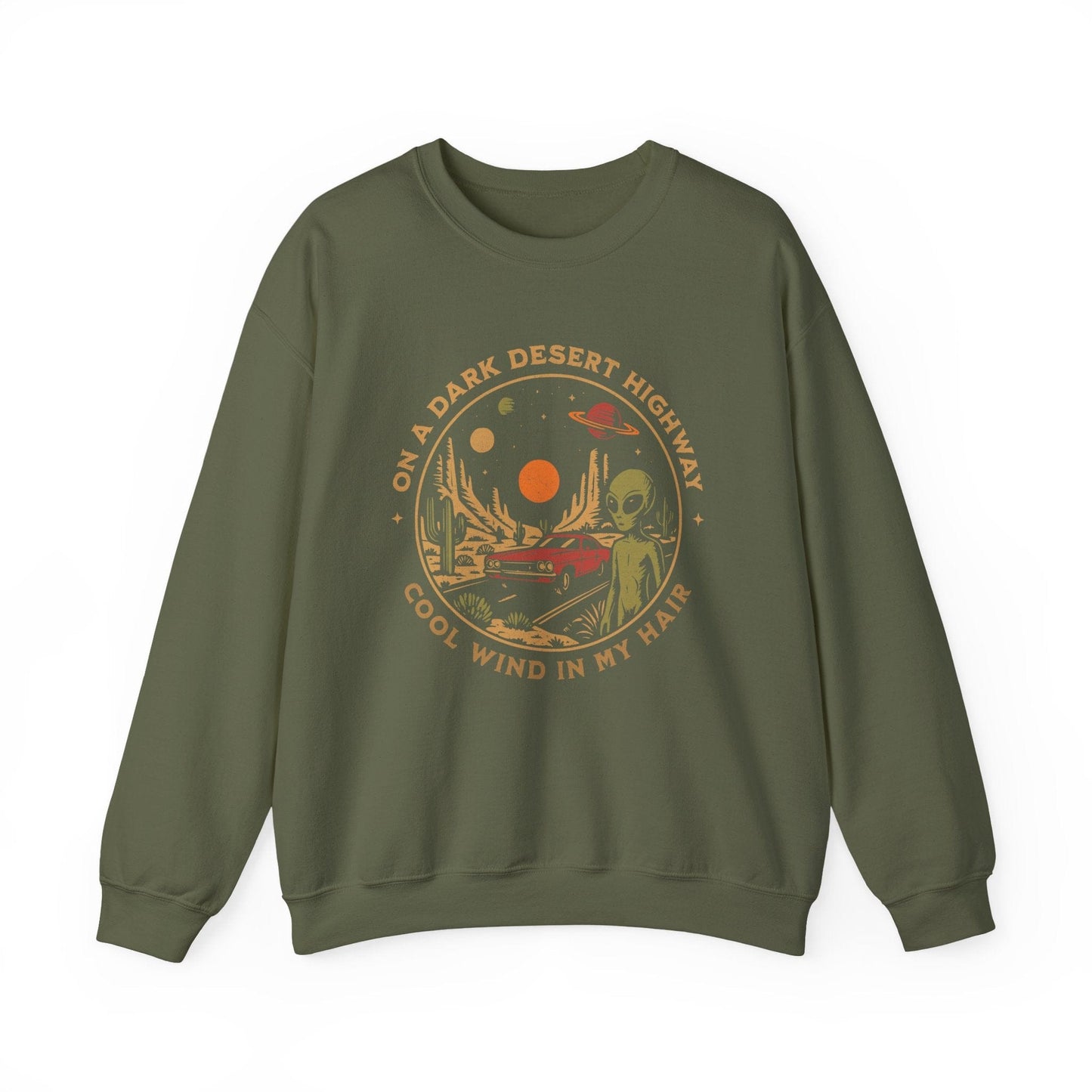 Sweatshirt Military Green / S Alien Desert Highway Sweatshirt