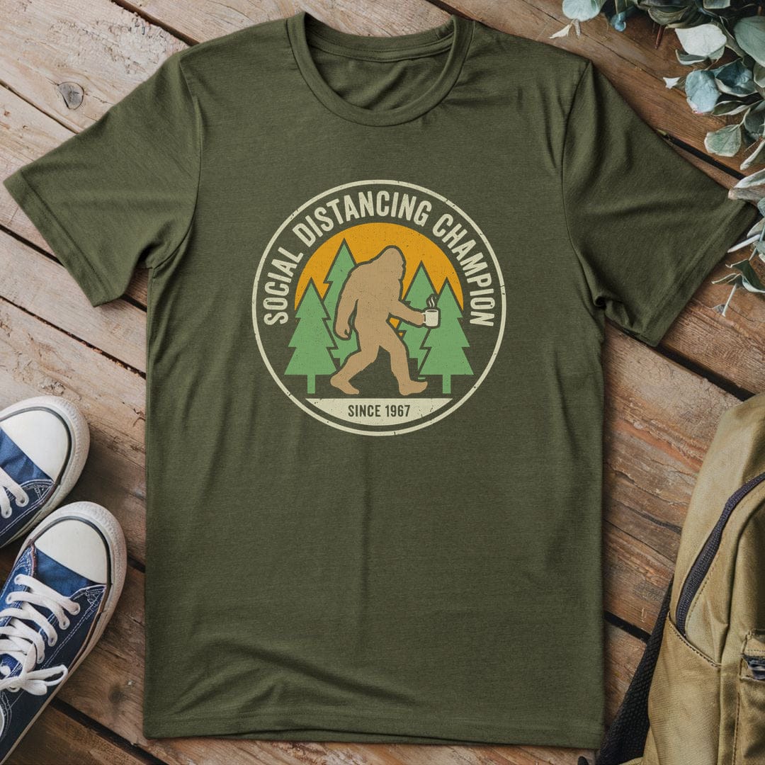 T-Shirt Military Green / S Sasquatch Social Distancing
