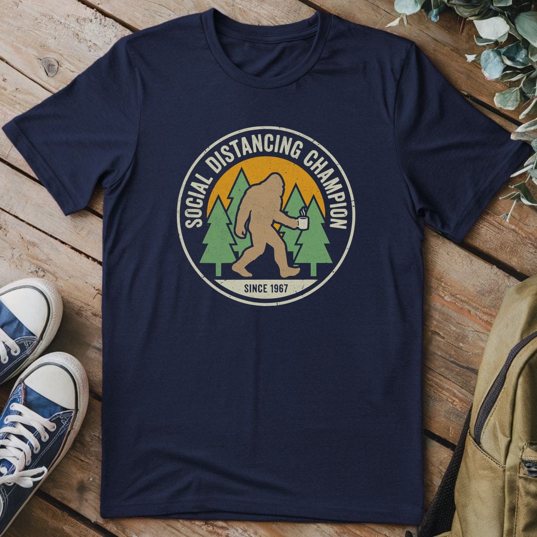 T-Shirt Navy / S Sasquatch Social Distancing