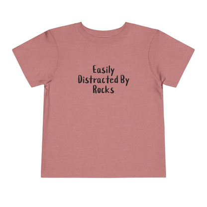 Kids clothes Heather Mauve / 2T Easily Distracted By Rocks Premium Toddler T-Shirt (Front & Back Print)